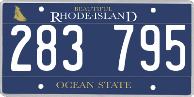 RI license plate 283795