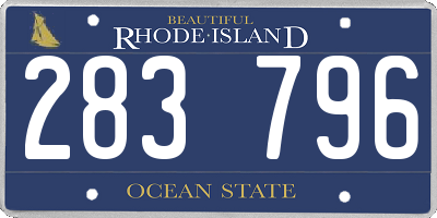 RI license plate 283796