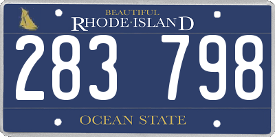 RI license plate 283798
