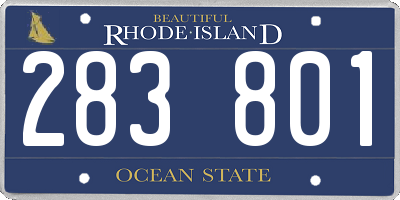 RI license plate 283801