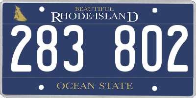 RI license plate 283802
