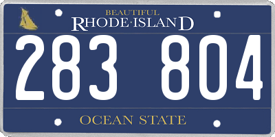 RI license plate 283804