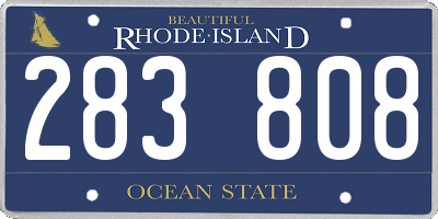 RI license plate 283808