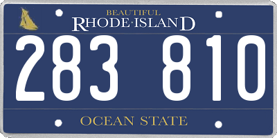 RI license plate 283810