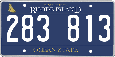 RI license plate 283813