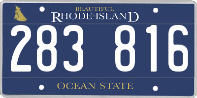 RI license plate 283816