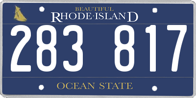 RI license plate 283817