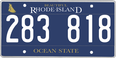 RI license plate 283818
