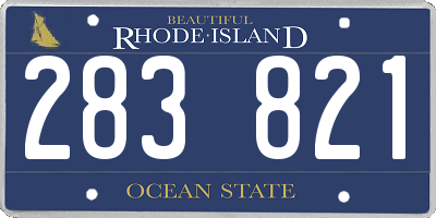 RI license plate 283821