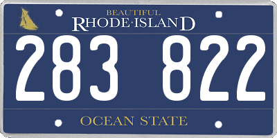 RI license plate 283822