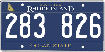 RI license plate 283826