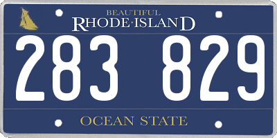 RI license plate 283829