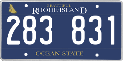 RI license plate 283831