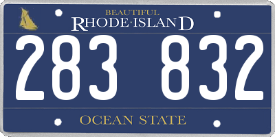 RI license plate 283832