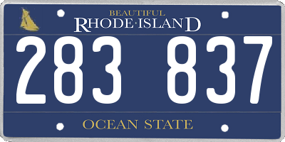RI license plate 283837