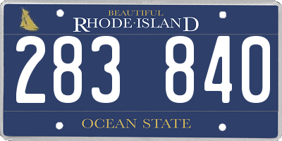 RI license plate 283840