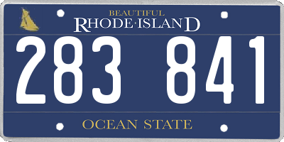 RI license plate 283841