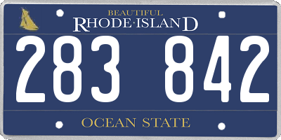 RI license plate 283842