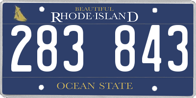 RI license plate 283843