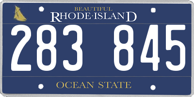 RI license plate 283845