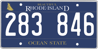 RI license plate 283846