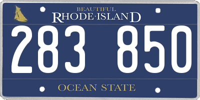 RI license plate 283850