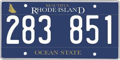 RI license plate 283851