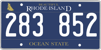 RI license plate 283852