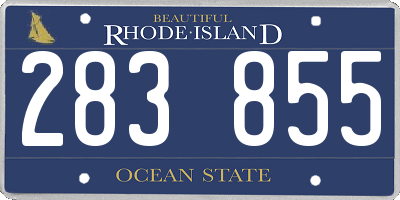 RI license plate 283855