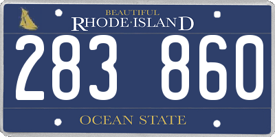 RI license plate 283860