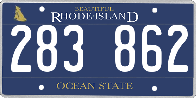 RI license plate 283862