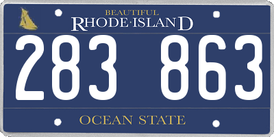 RI license plate 283863