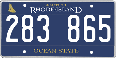 RI license plate 283865