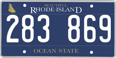 RI license plate 283869