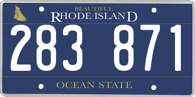 RI license plate 283871