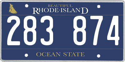 RI license plate 283874