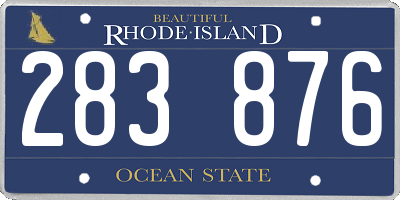 RI license plate 283876