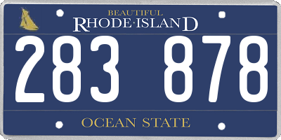 RI license plate 283878