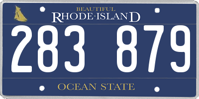 RI license plate 283879