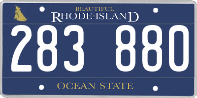 RI license plate 283880