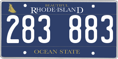 RI license plate 283883