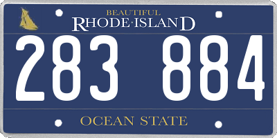 RI license plate 283884