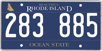 RI license plate 283885