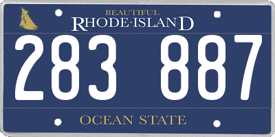 RI license plate 283887