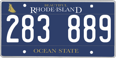 RI license plate 283889