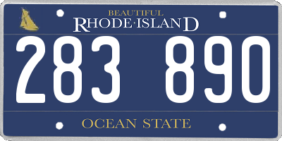 RI license plate 283890