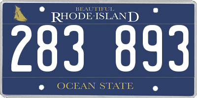 RI license plate 283893