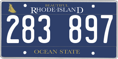 RI license plate 283897