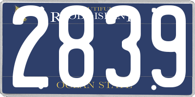 RI license plate 2839