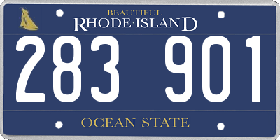 RI license plate 283901